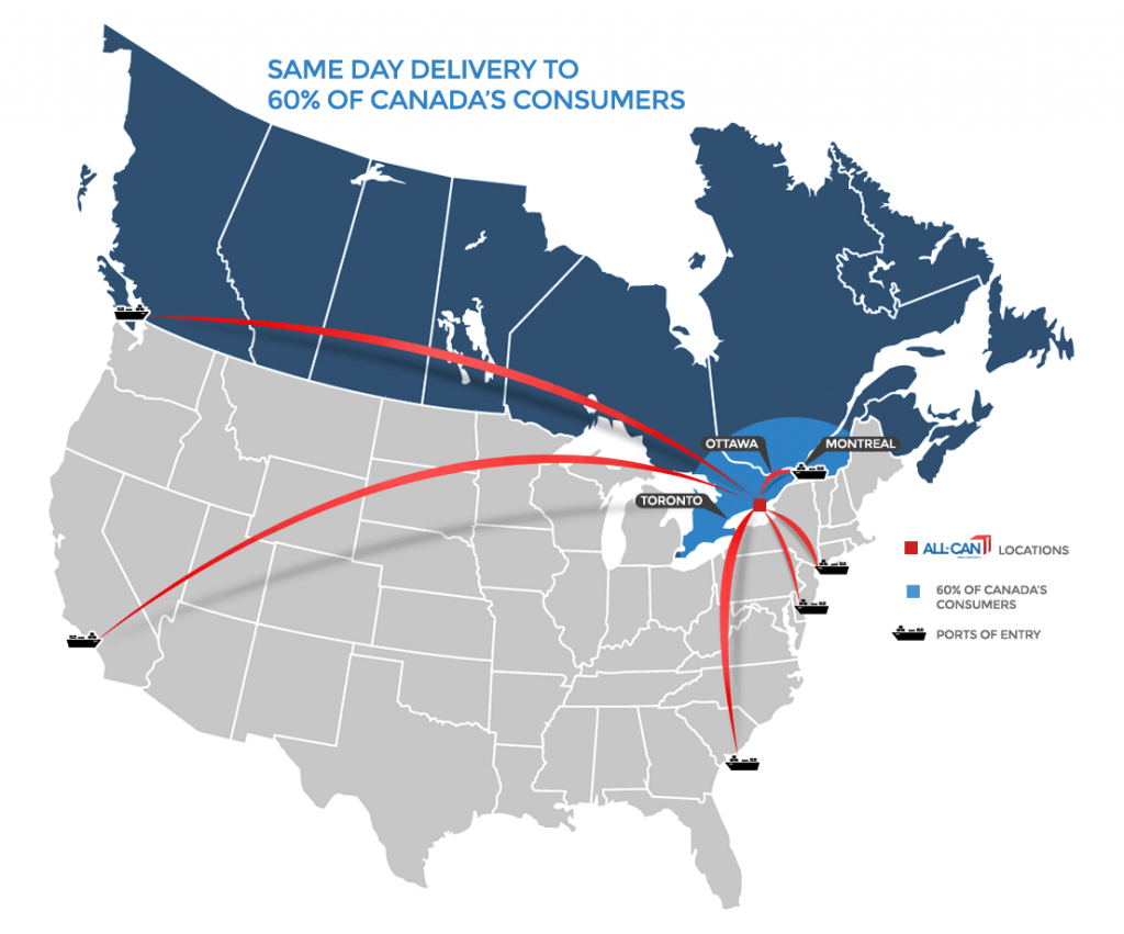 Locations From Four Centres AllCan Pro Logistics